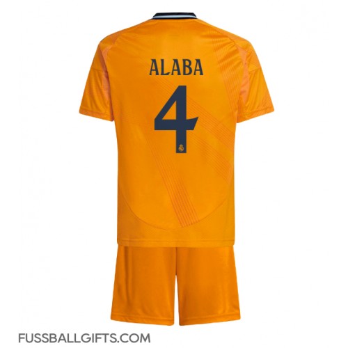 Real Madrid David Alaba #4 Fußballbekleidung Auswärtstrikot Kinder 2024-25 Kurzarm (+ kurze hosen)